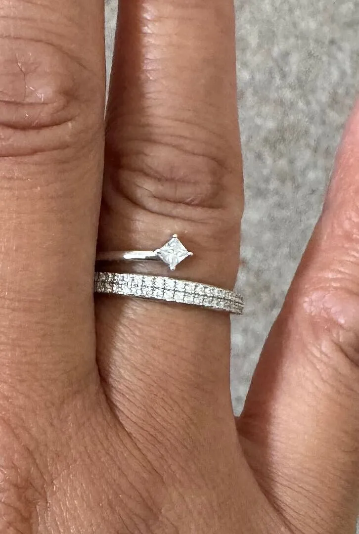 Astrid & Miyu Illusion bague argent pavé cristal