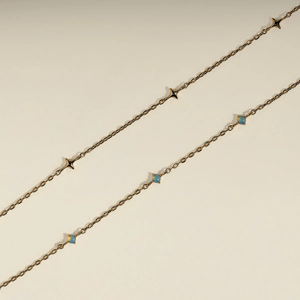 Astrid & Miyu Cosmic Opal Double bracelet doré opale