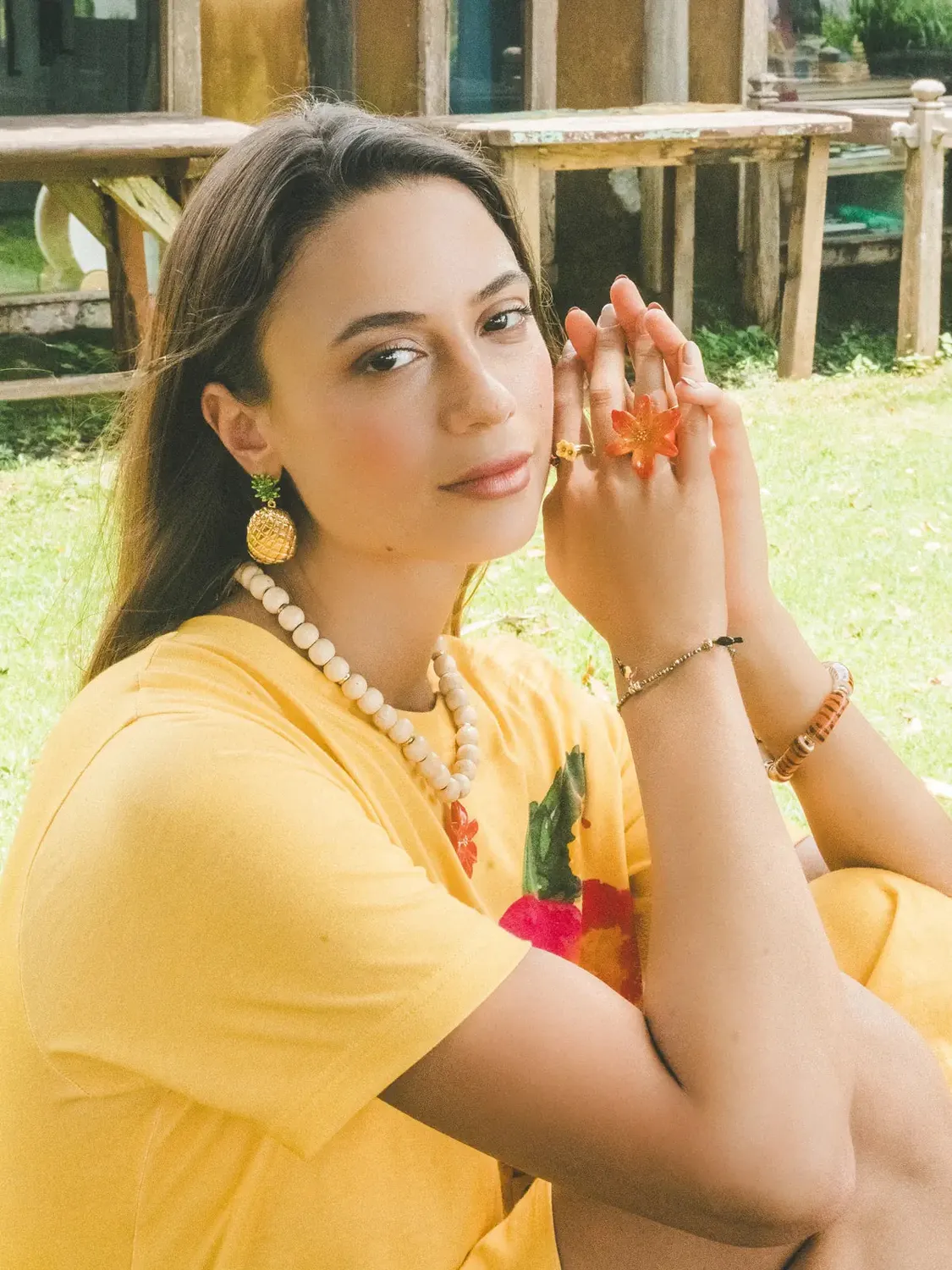 Nach Bijoux Lys Tigrée bague porcelaine fleur tropicale