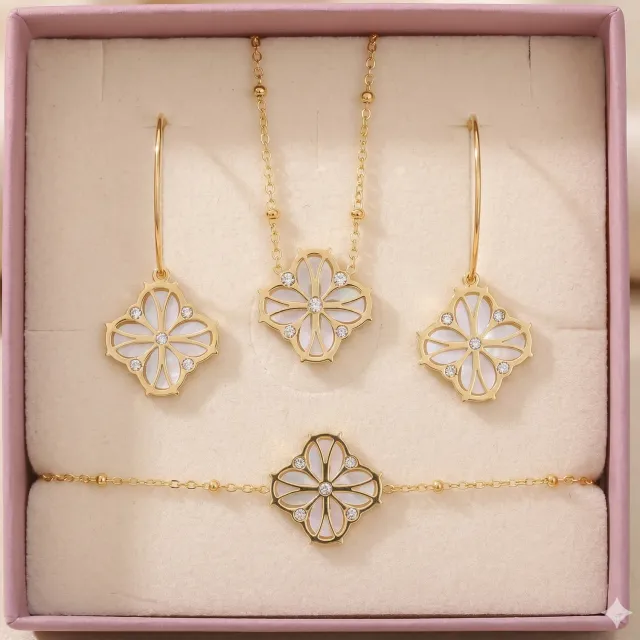Nao de Paris Fleur Nouvelle coffret trio nacre blanche