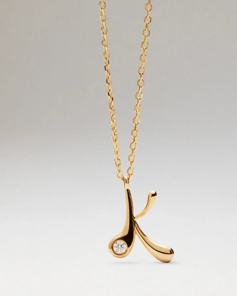 PDPAOLA Initial K collier lettre doré pendentif initial