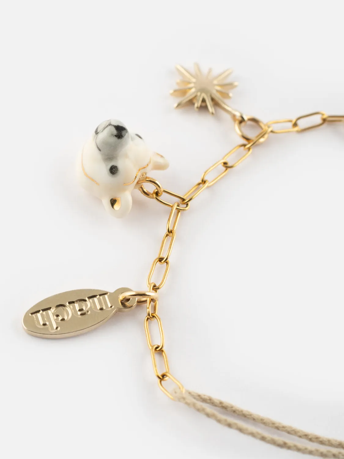 Nach Bijoux Arctique bracelet ours polaire perles verre