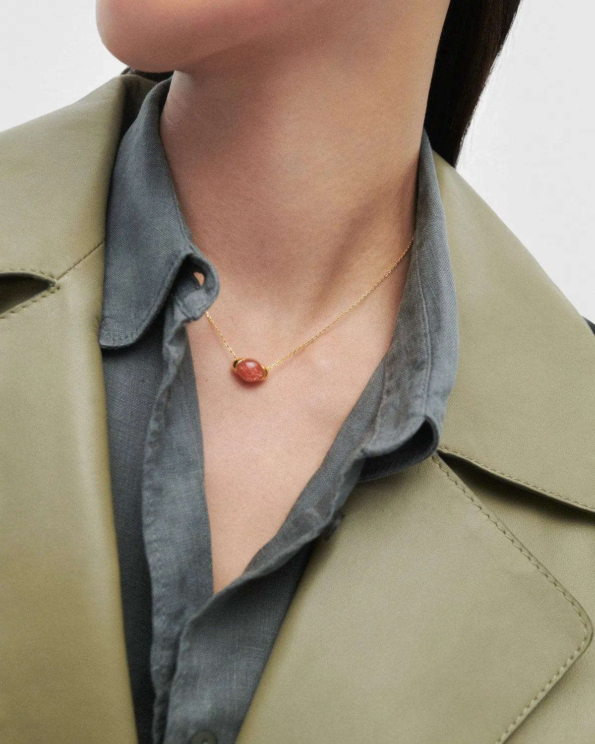 PDPAOLA Sunstone Bay collier doré pierre de soleil