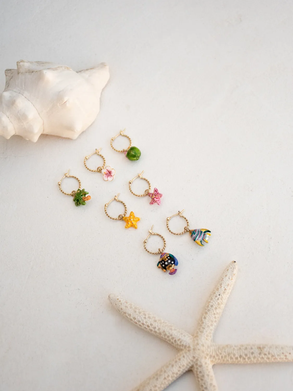Nach Bijoux Mini créole hibiscus boucle doreille or fin à lunité