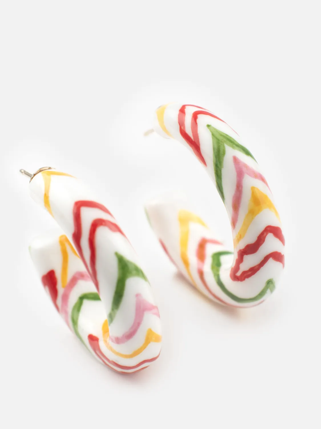 Nach Bijoux créoles Crazy Tiger boucles d'oreilles porcelaine
