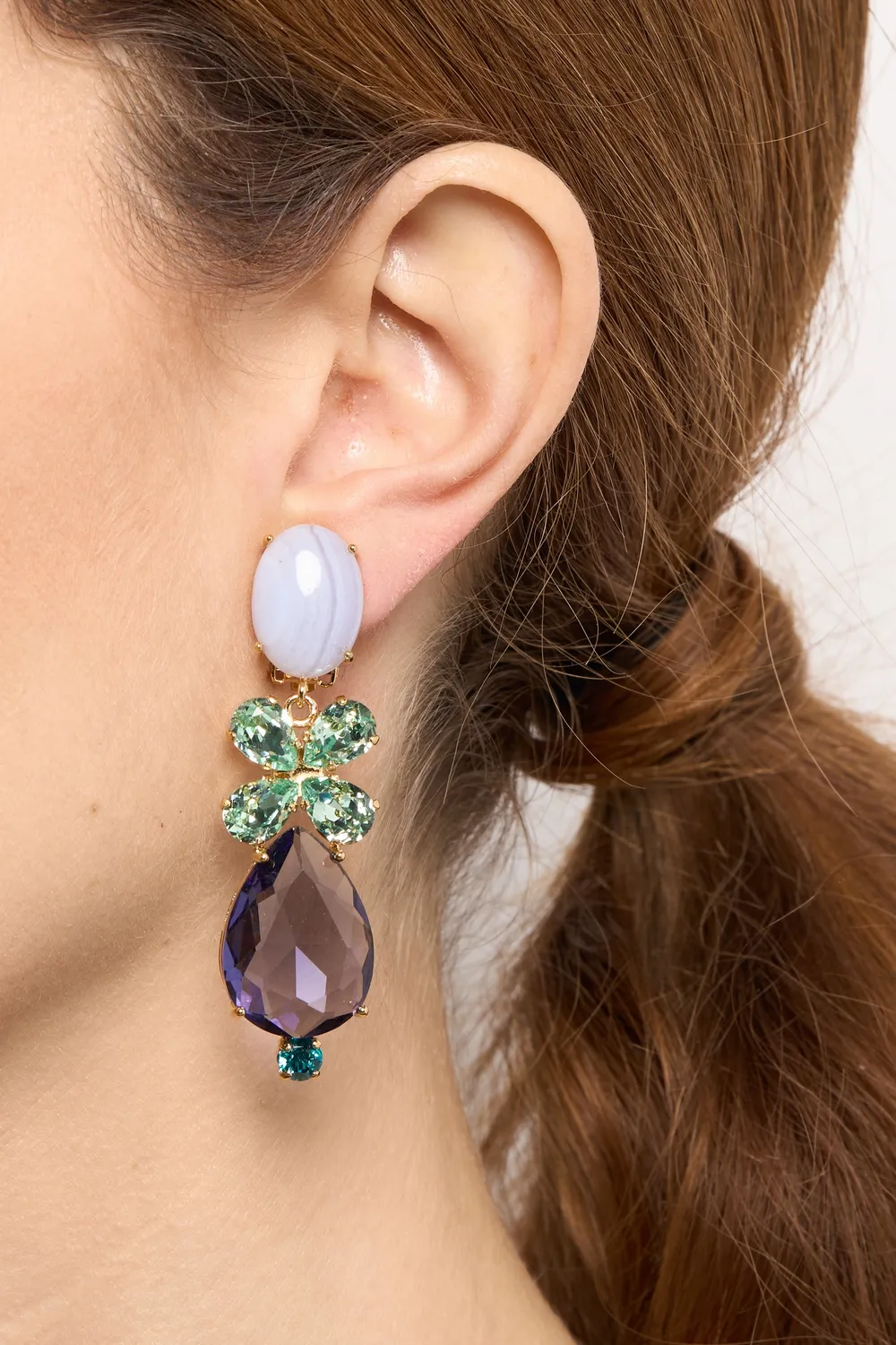 Philippe Ferrandis Castiglione boucles d’oreilles clips 6,5 cm