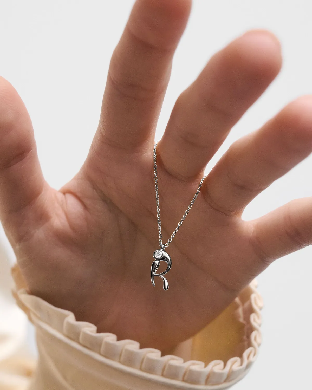 PDPAOLA R initial collier argent lettre R 40-50cm