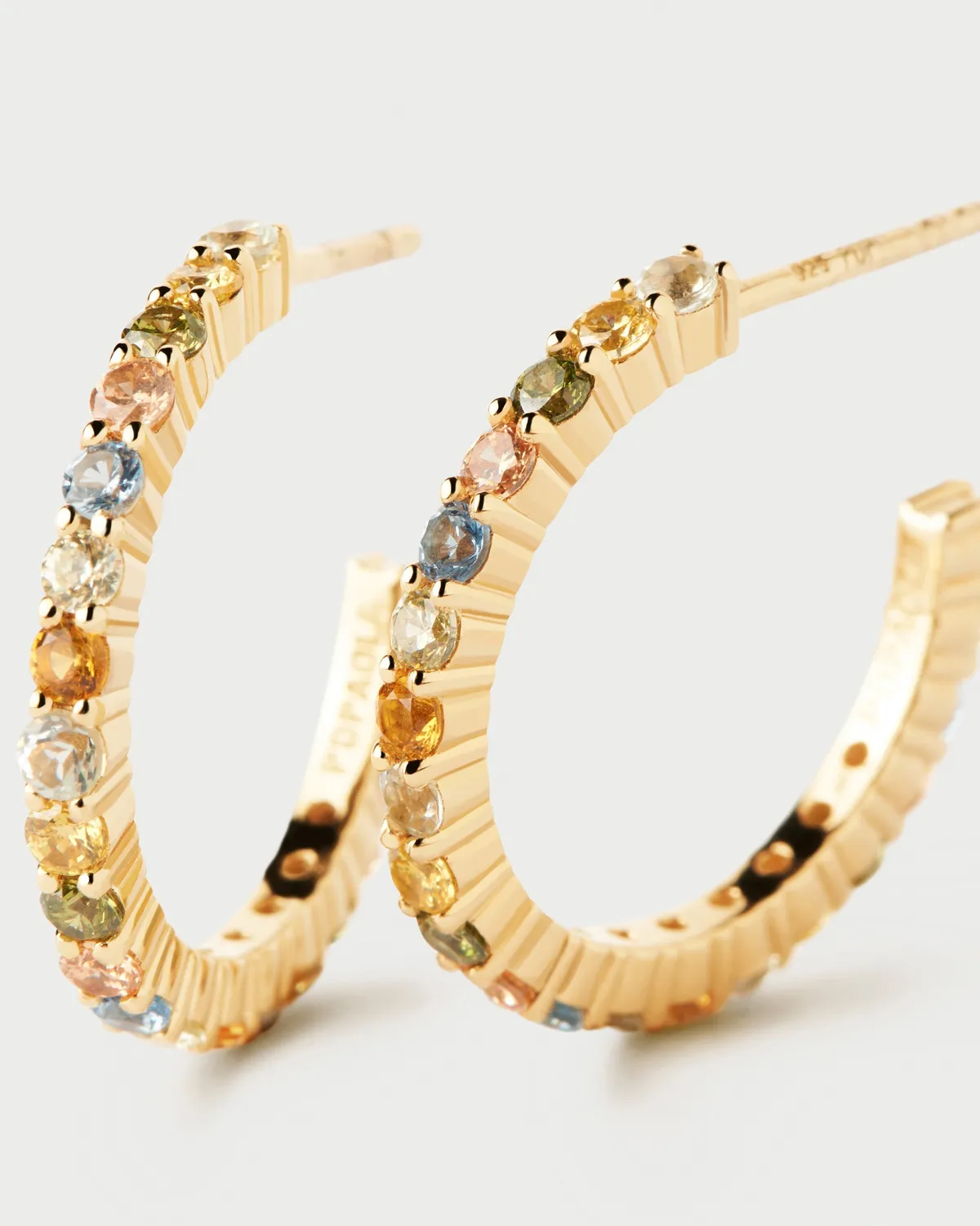 PDPAOLA Rainbow créoles zirconias multicolores
