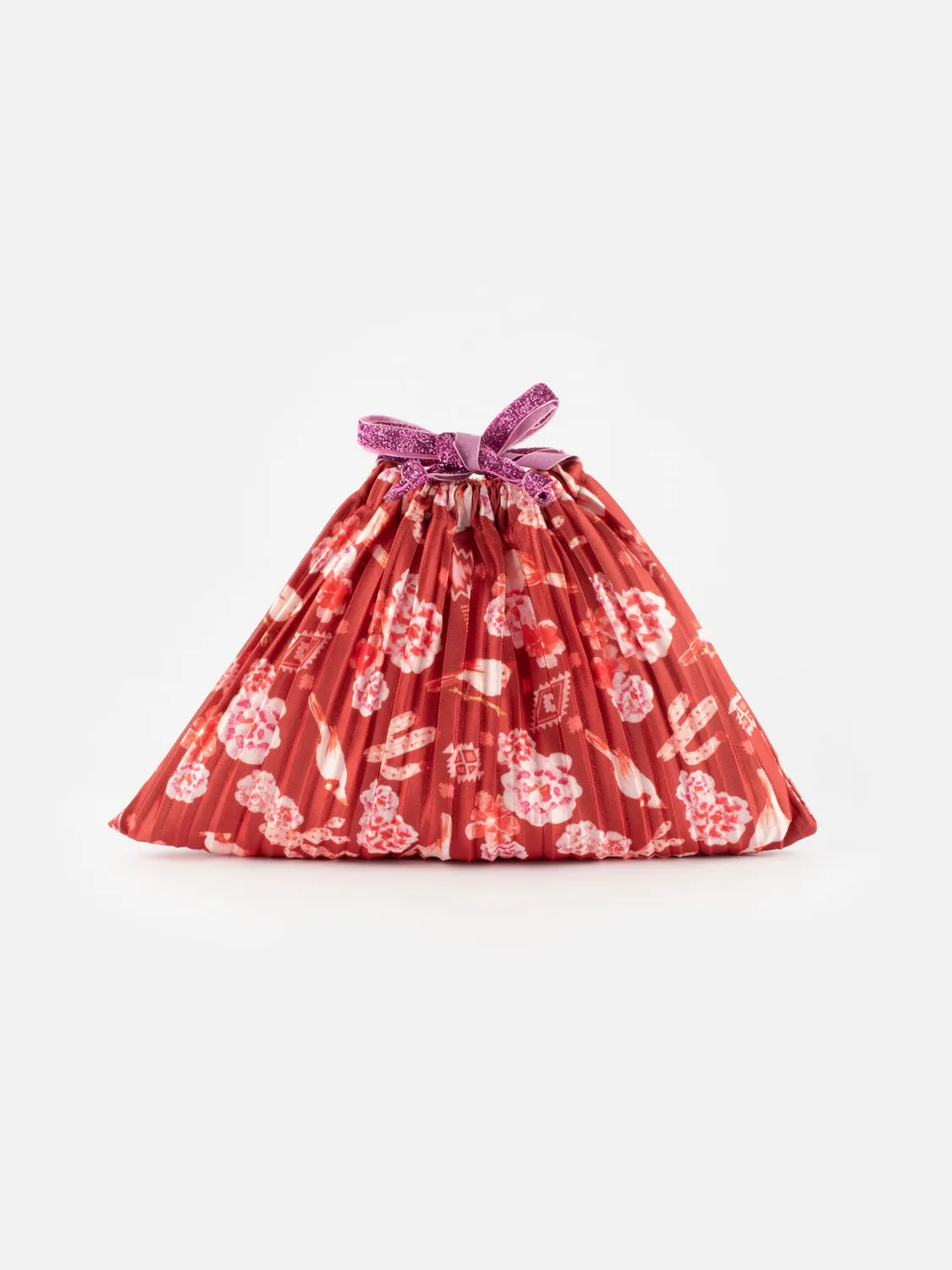 Nach Bijoux pochette cadeau upcyclé rouge paillettes taille M