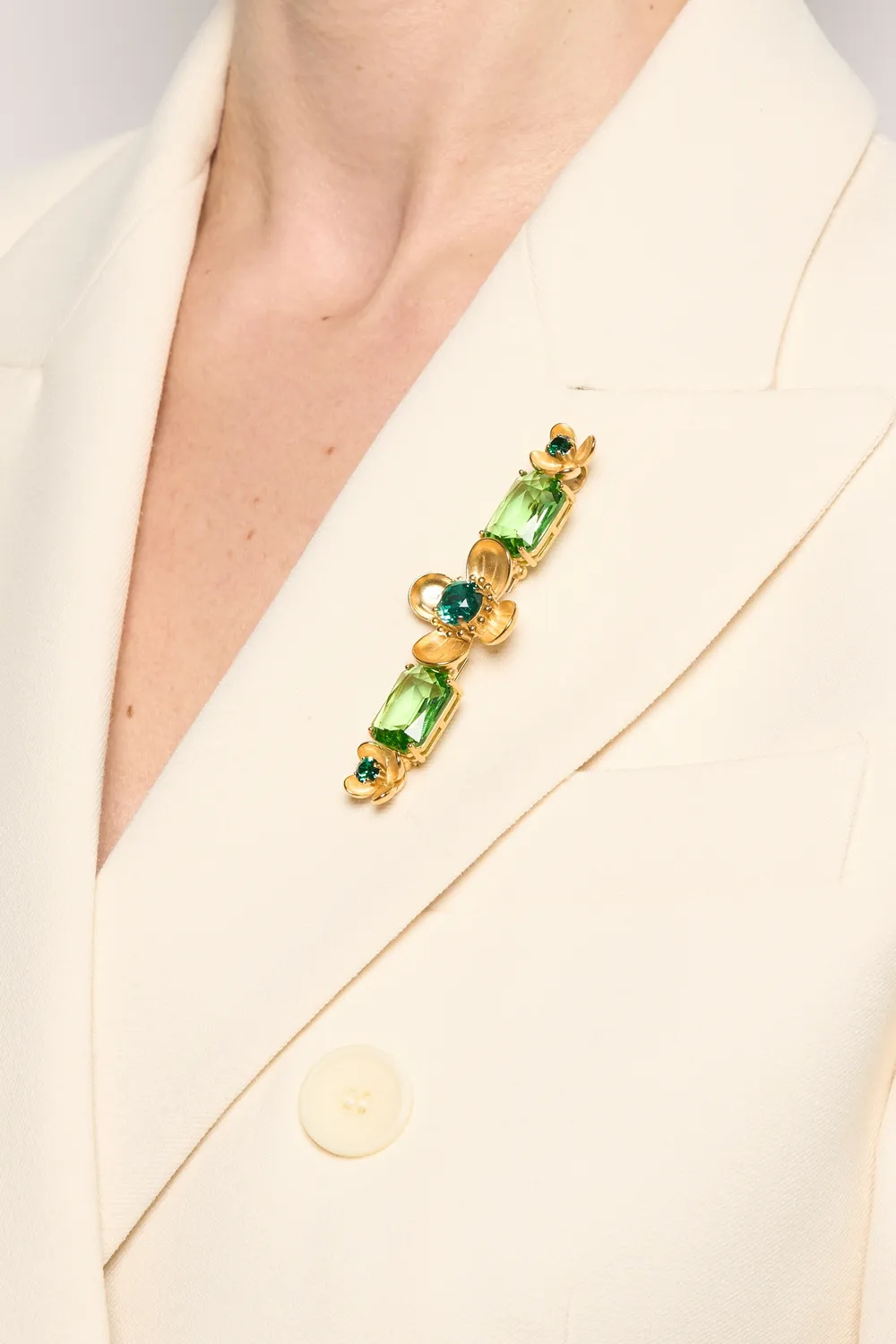 Philippe Ferrandis Eugénie broche verte 8,5 cm