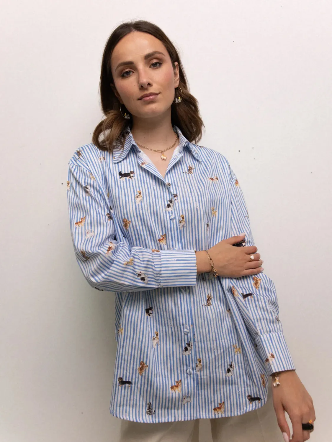 Nach Bijoux Comme Chiens et Chats chemise oversize rayée S/M