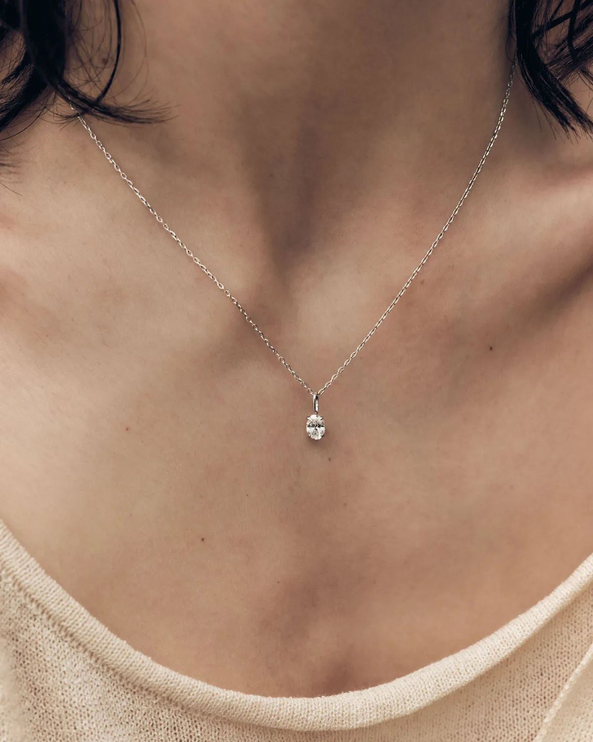 PDPAOLA Ace pendentif or blanc diamant 0,5 ct