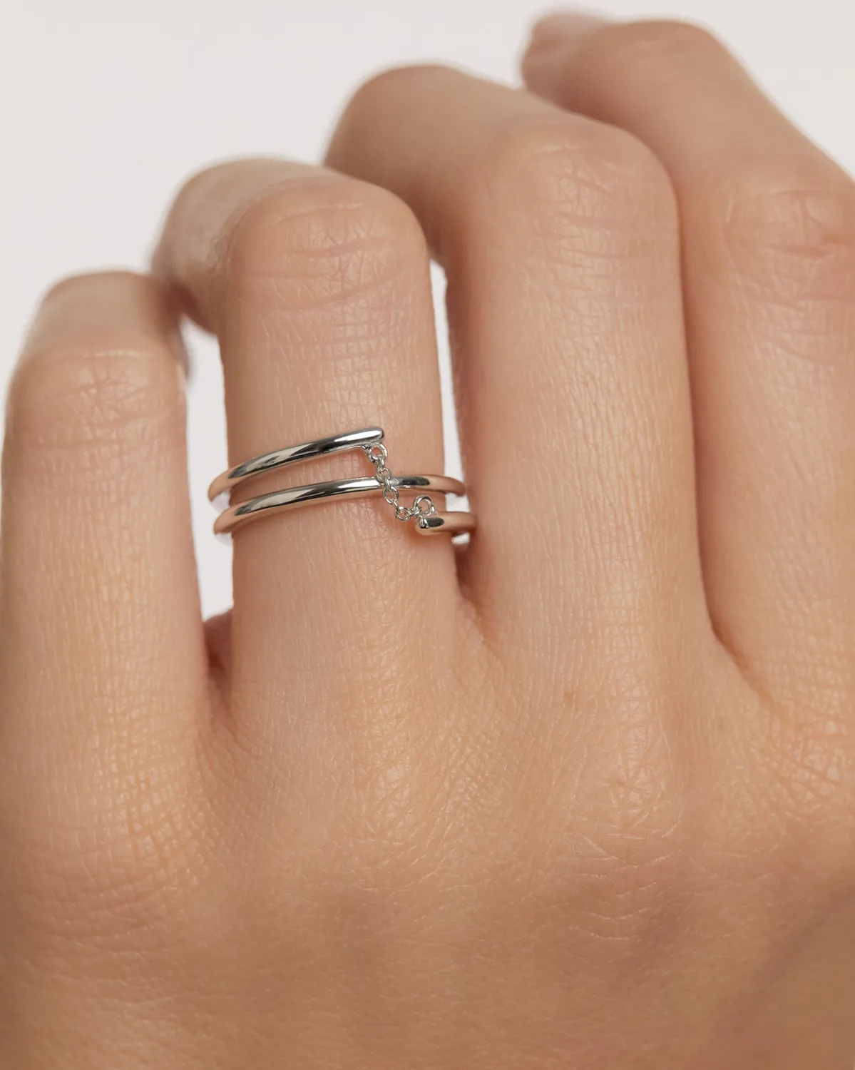 PDPAOLA Essentials Giro bague argent zirconia taille 8-18