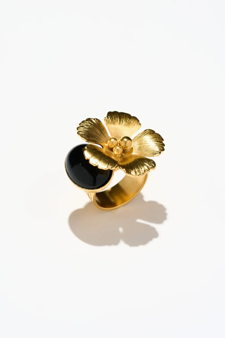 Philippe Ferrandis Magnolia bague ajustable noir vert