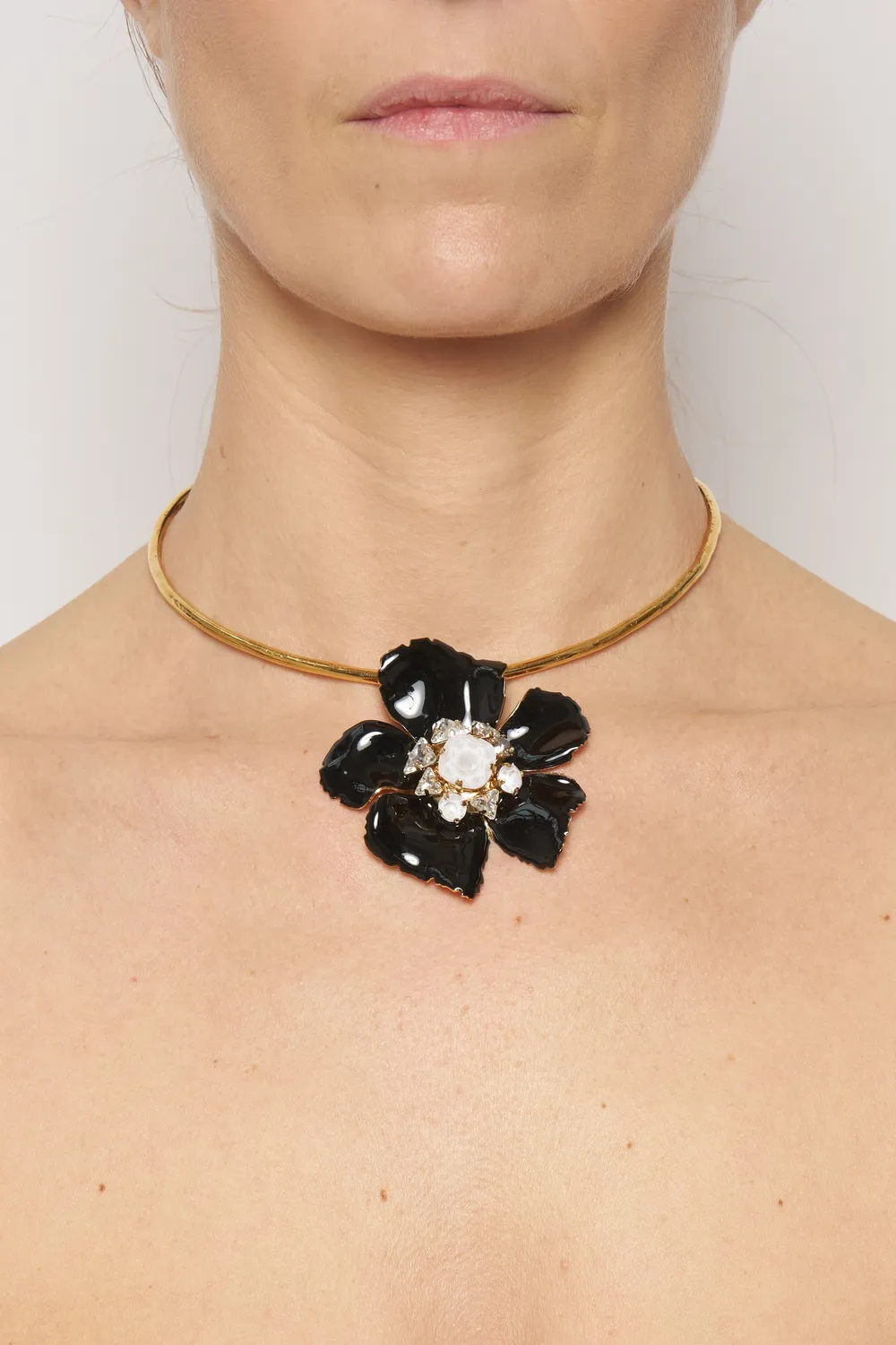Philippe Ferrandis Black Blossom broche fleur noire soirée