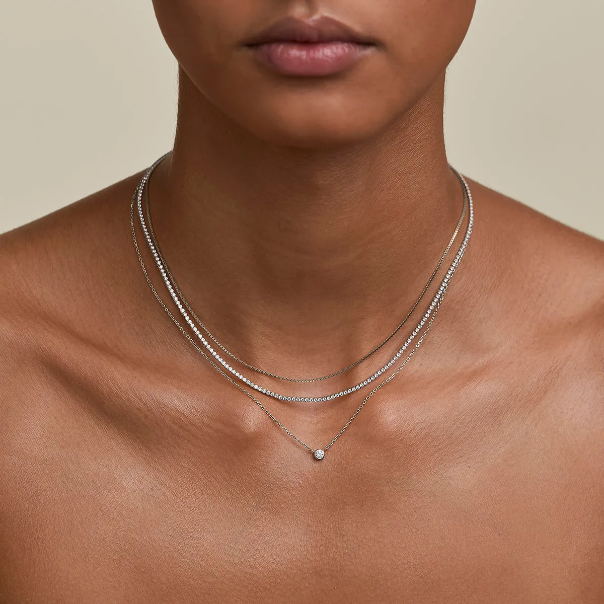 Astrid & Miyu Essential Crystal parure colliers argent