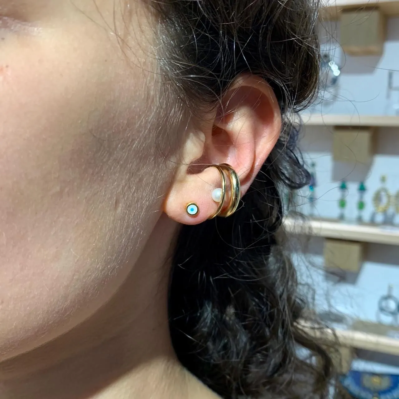 Nao de Paris Mykonos puces d’oreilles doré 0,5 cm