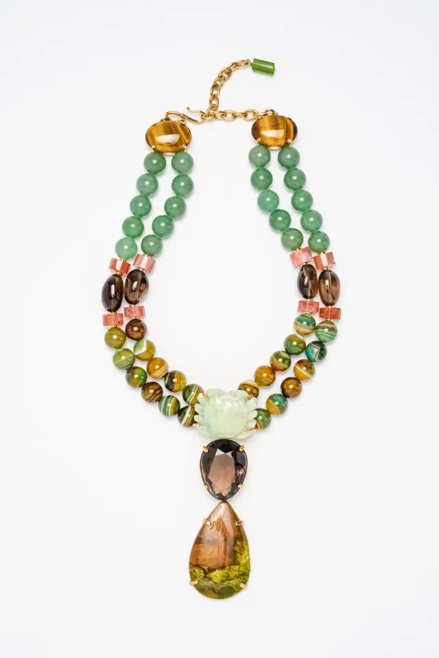Philippe Ferrandis Pièces Uniques collier jade oeil-de-tigre rangs