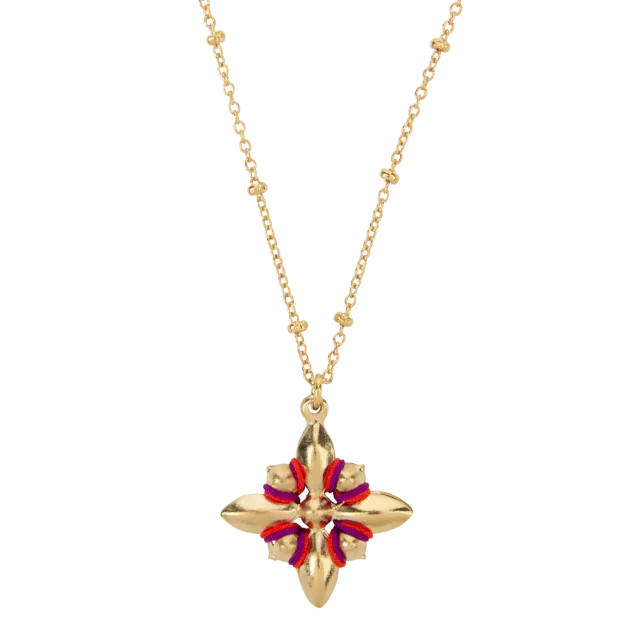 Nao de Paris Holly collier perles rouge violet