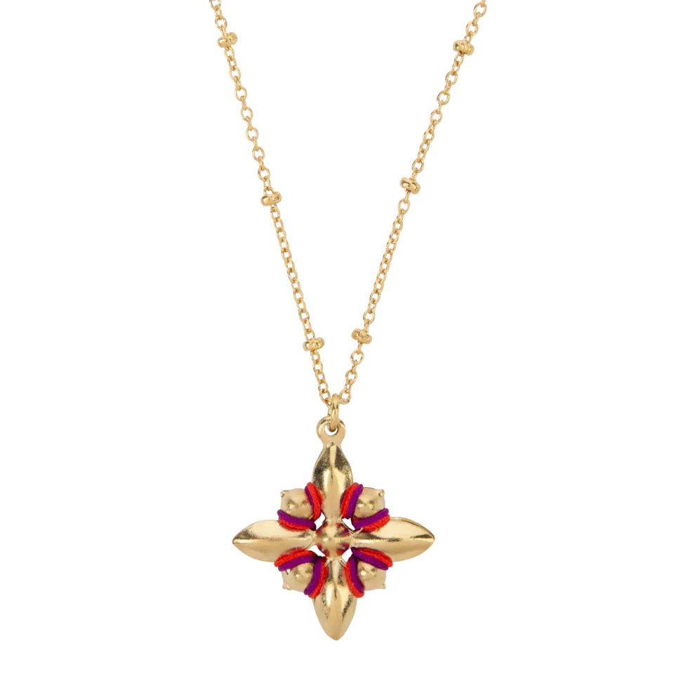 Nao de Paris Holly collier perles rouge violet
