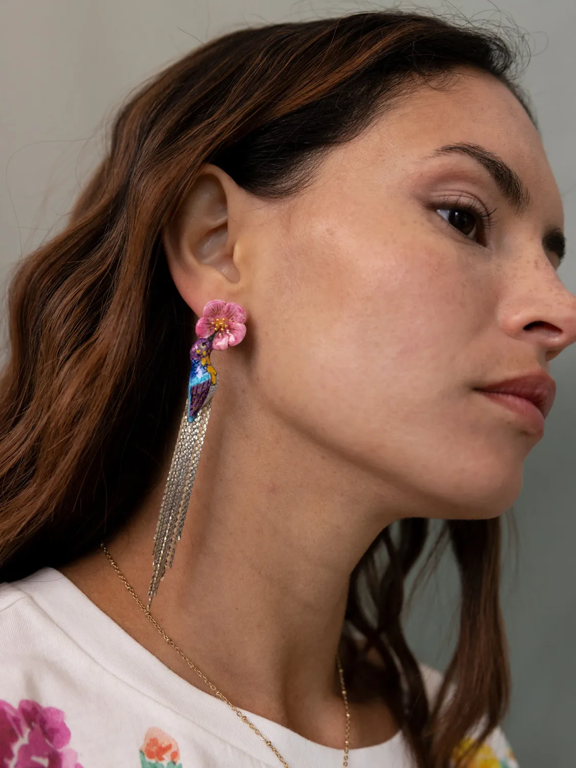 Nach Bijoux Colibri d'Anna à franges boucles d'oreilles pendantes