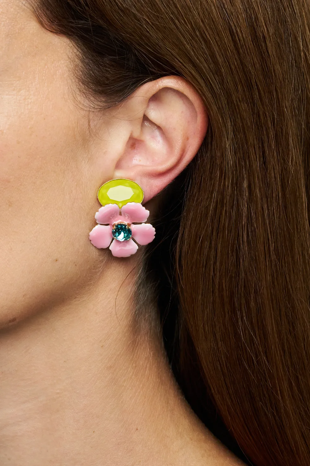Philippe Ferrandis Ischia boucles clips émail blanc