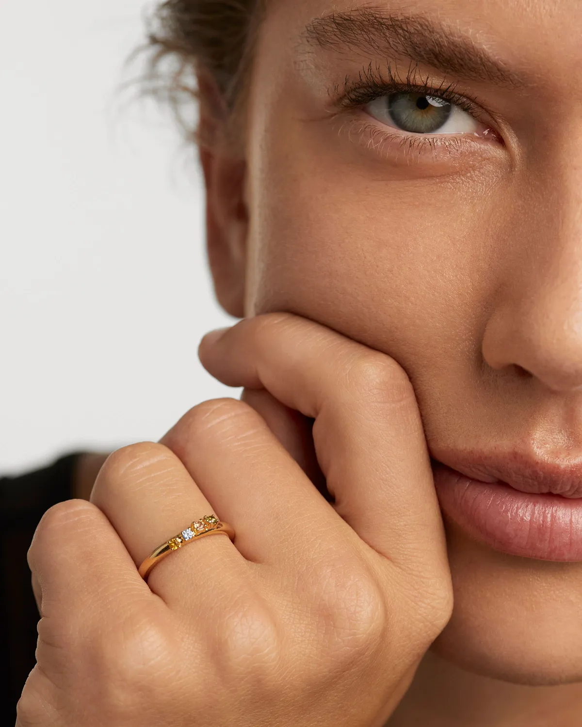 PDPAOLA Rainbow Wing bague zirconias multicolore dorée