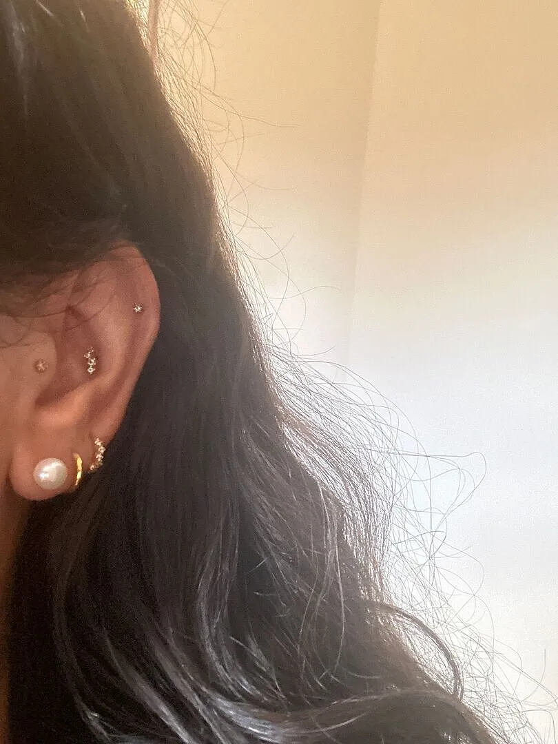 Astrid & Miyu Celestial Crystal créoles doré 6.5mm
