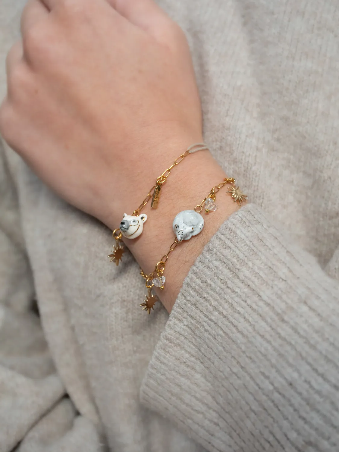 Nach Bijoux Arctique bracelet renard polaire porcelaine