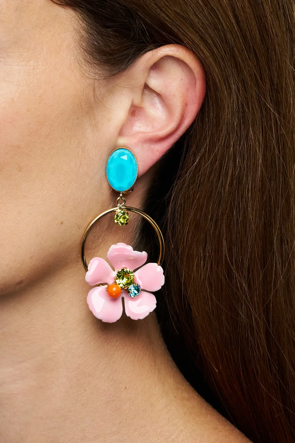 Philippe Ferrandis Ischia boucles d’oreilles clips émail blanc