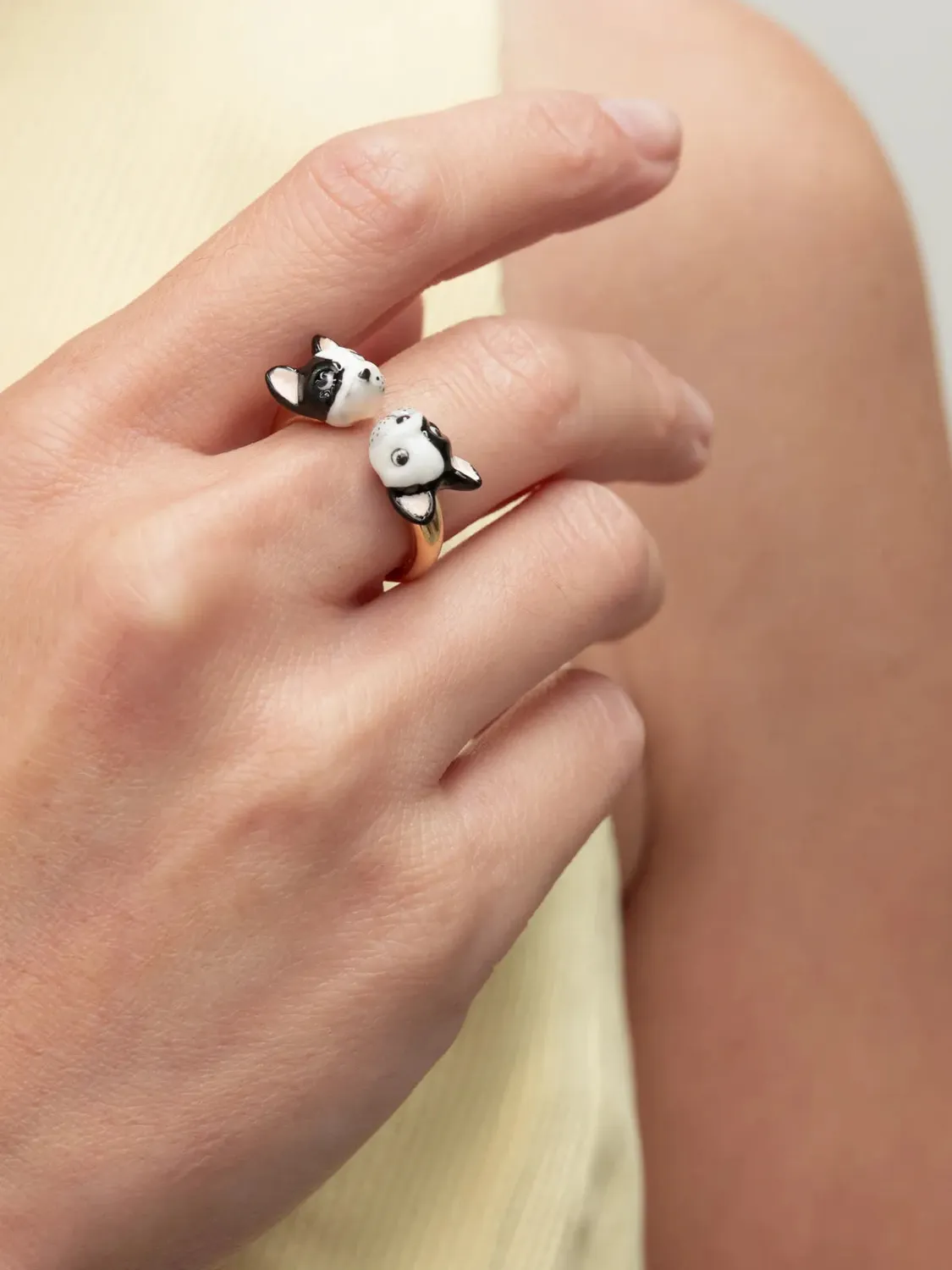 Nach FaceToFace bague bouledogue porcelaine ajustable