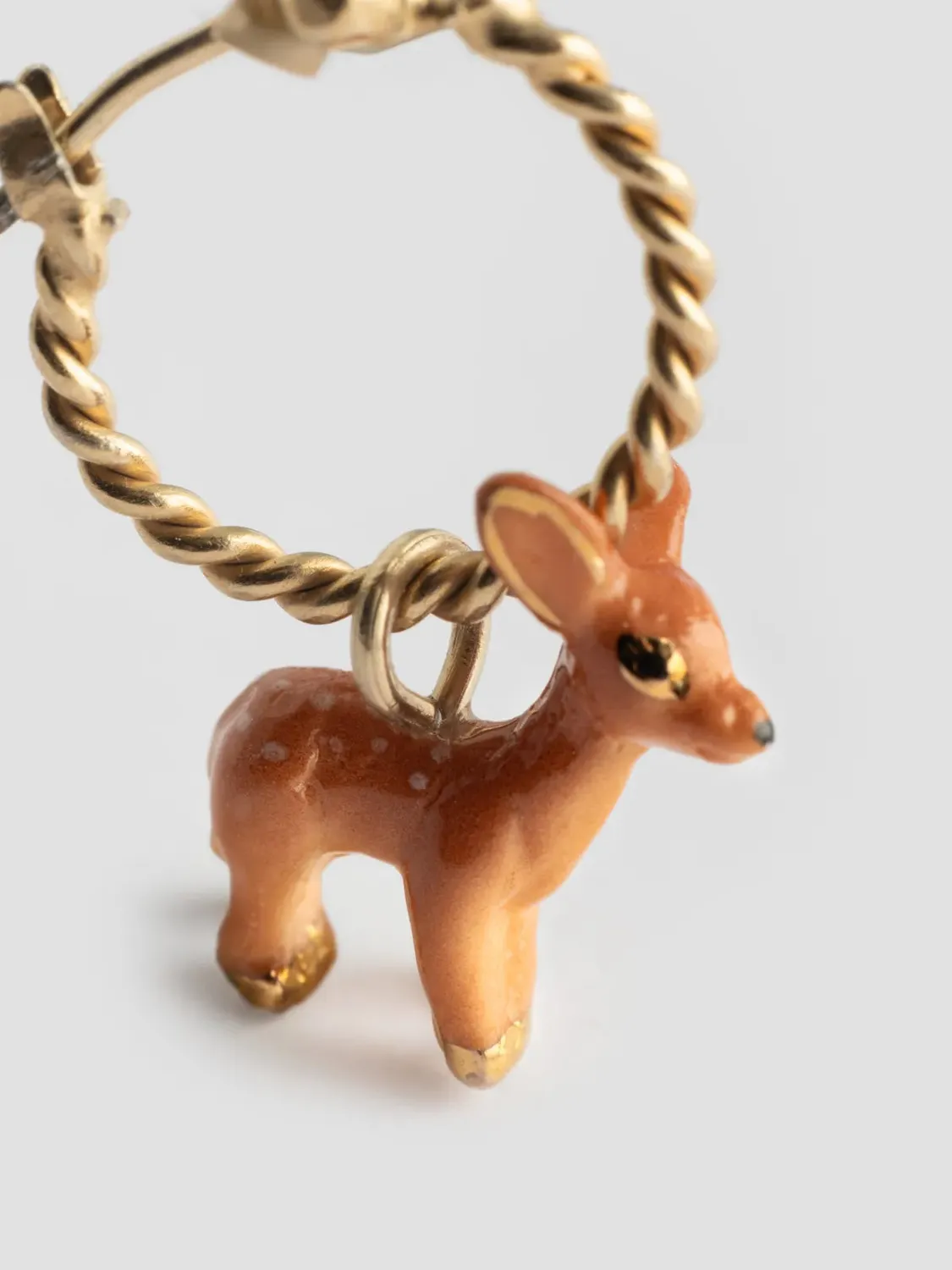 Nach Bijoux biche mini créole boucle d'oreille unité porcelaine