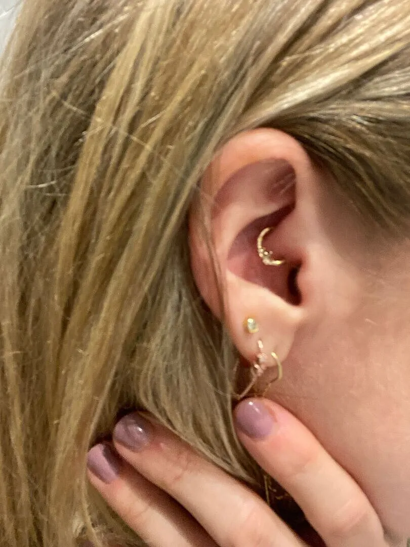 Astrid & Miyu Cluster Topaz anneau daith or massif topaze
