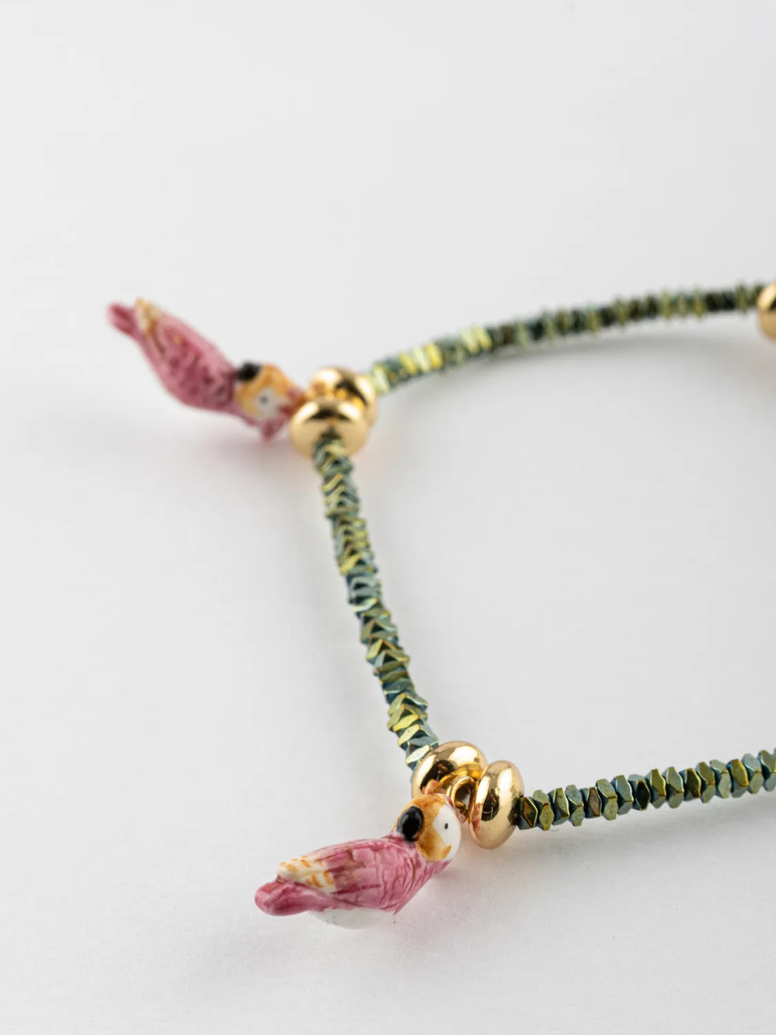 Nach Bijoux Cacatoès bracelet perles hématite doré