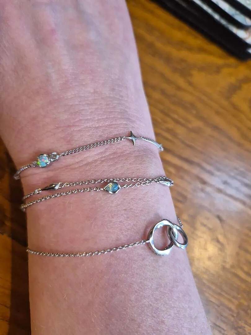 Astrid & Miyu Opal Charm Double bracelet argent opale
