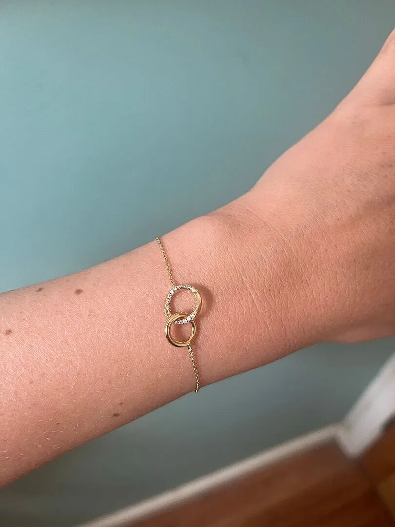 Astrid & Miyu Orbit Crystal bracelet cristal doré