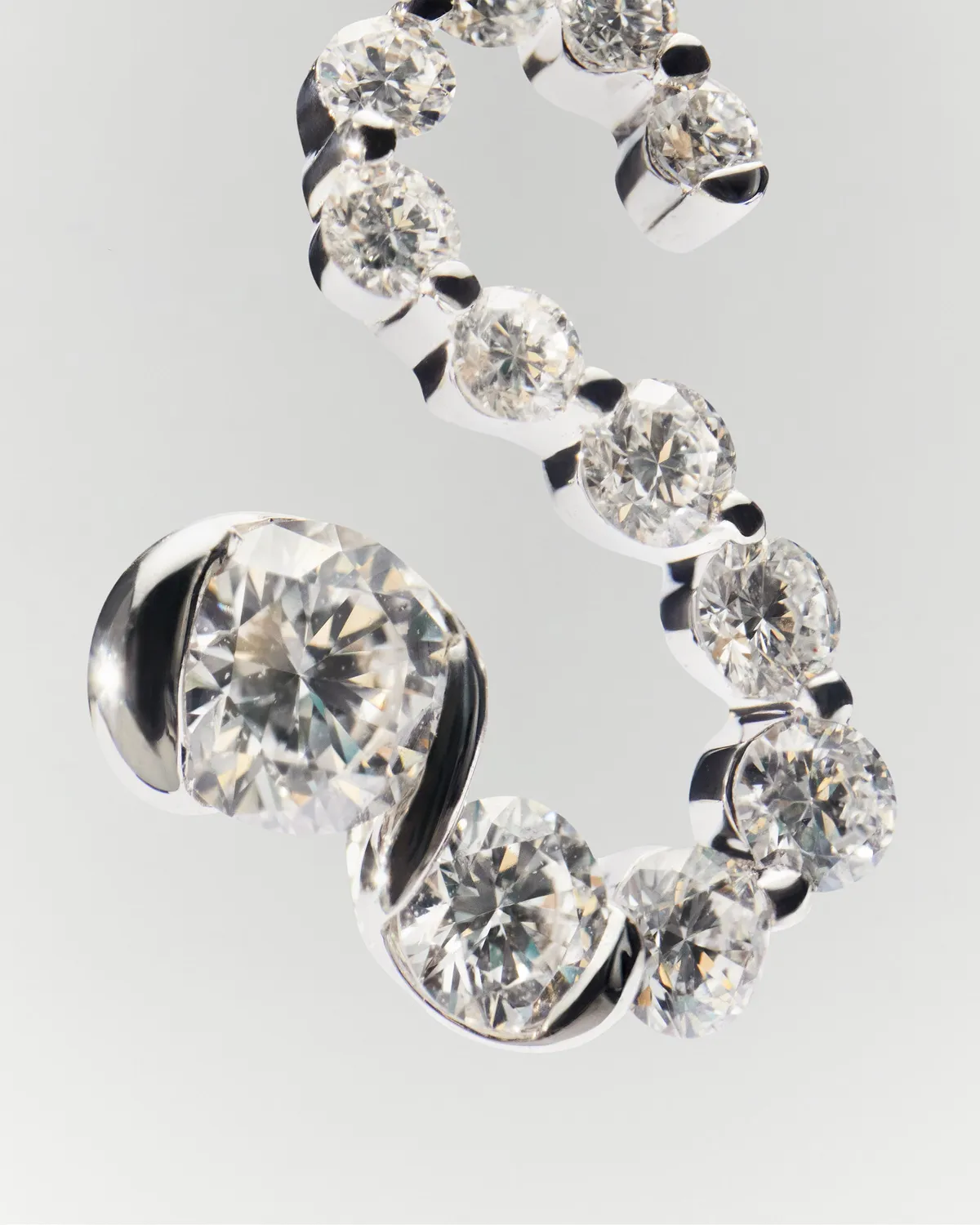 PDPAOLA initiale S pendentif diamants or blanc