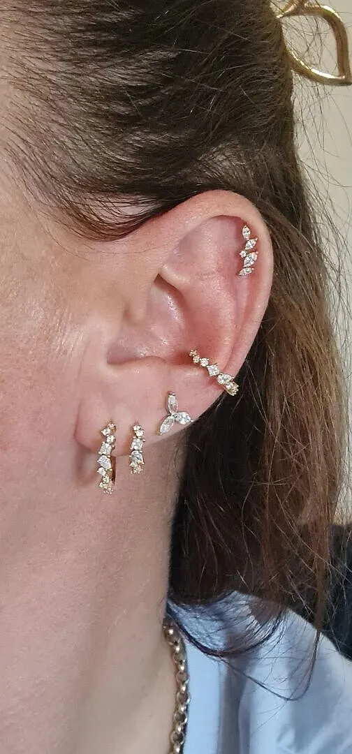 Astrid & Miyu Celestial Crystal créoles 8mm doré