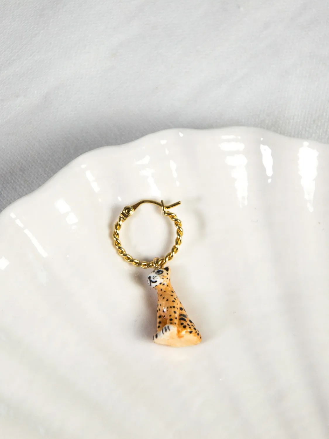 Nach Bijoux mini créole léopard porcelaine à l’unité