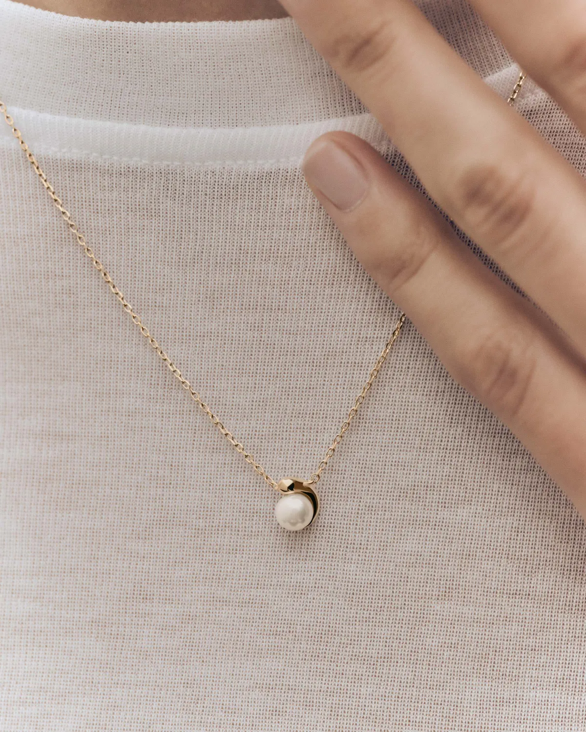 PDPAOLA La Perla collier perle or 40-50 cm