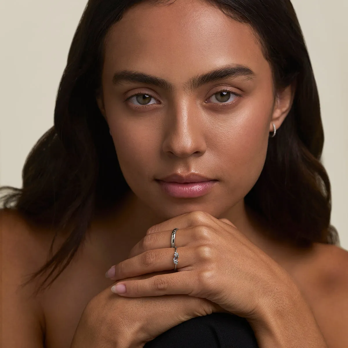 Astrid & Miyu Milestone March bague or blanc aigue-marine