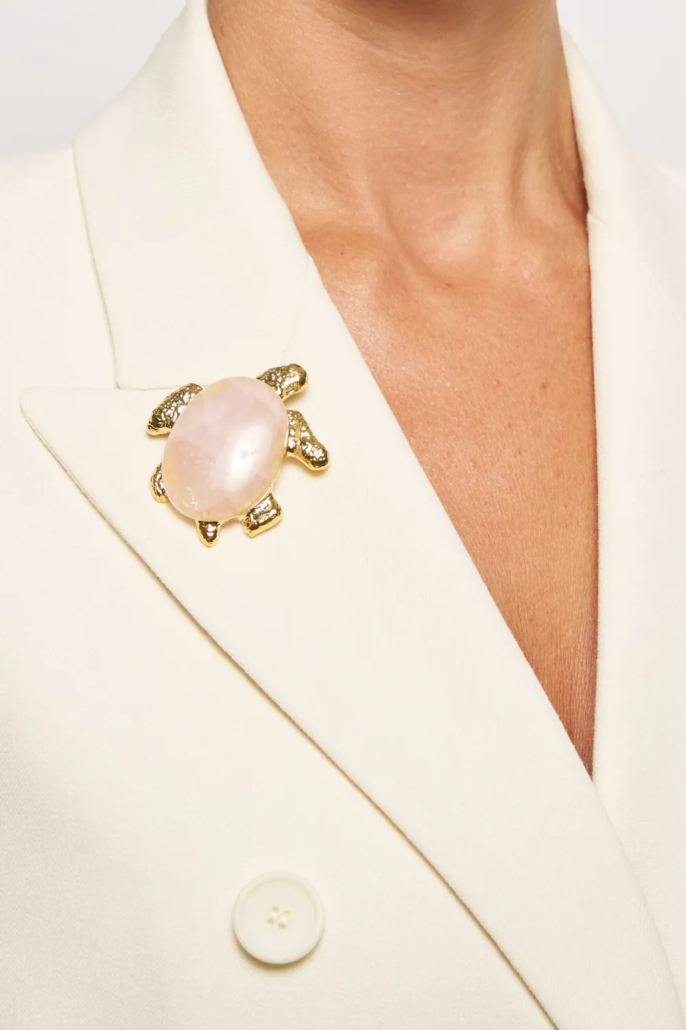 Philippe Ferrandis Corfou broche tortue nacre quartz