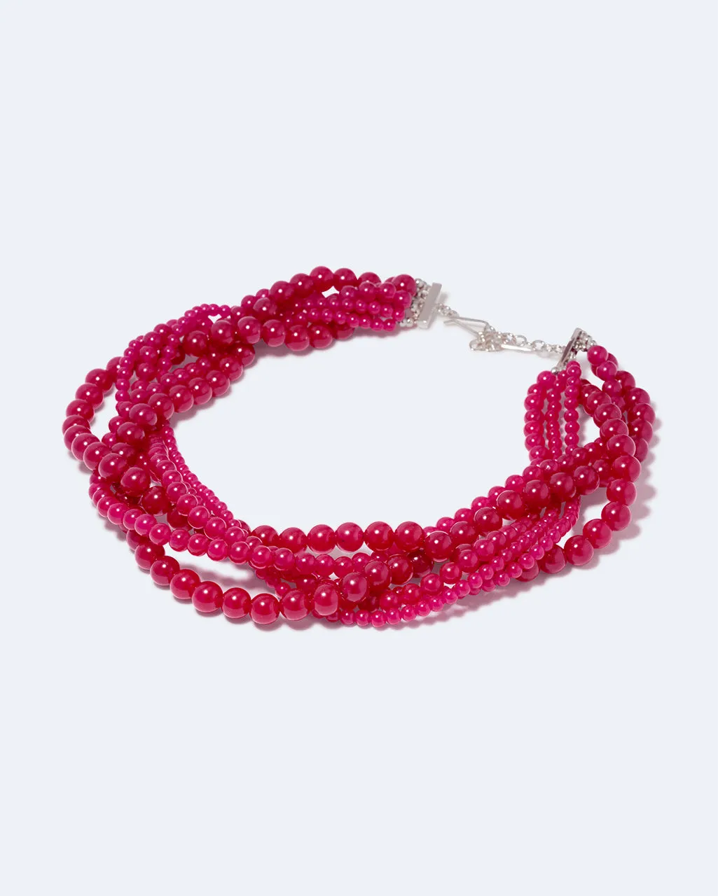 Completedworks Tangled Web collier perles calcédoine argent