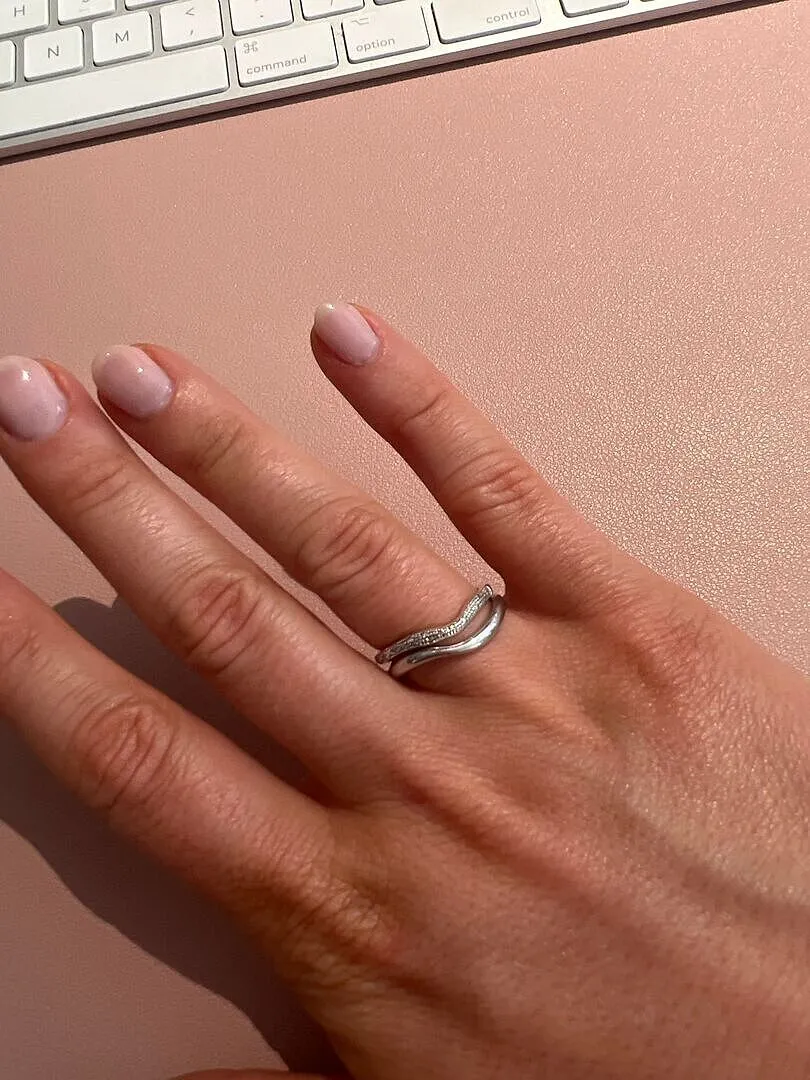Astrid & Miyu Wave bague argent rhodié vague