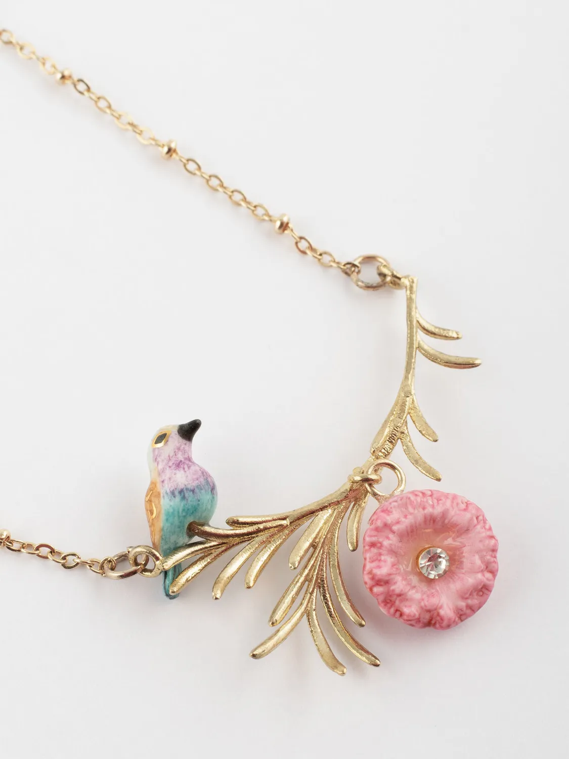 Nach Bijoux Rollier collier oiseau branche 48 cm