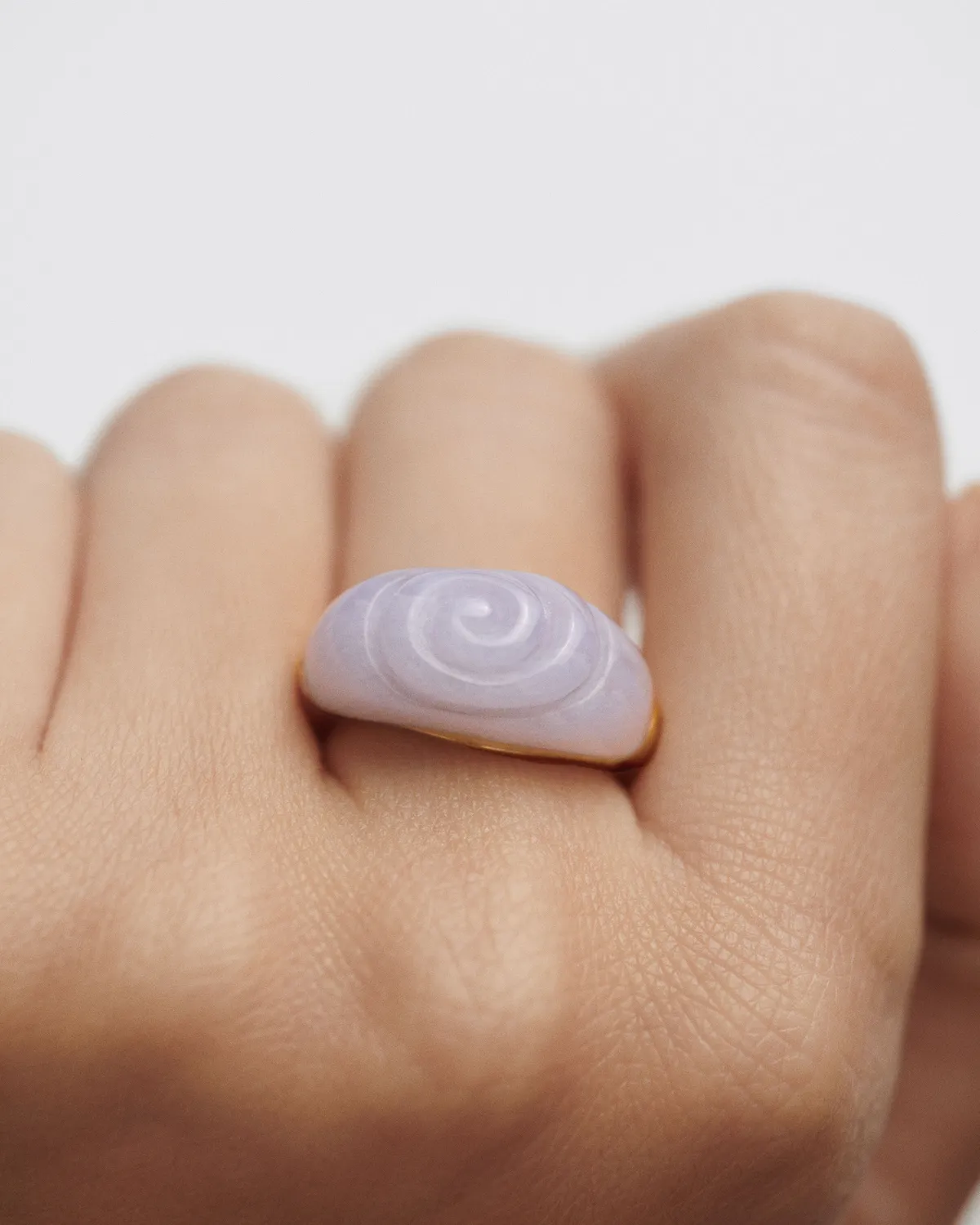 PDPAOLA Aqua Shell bague agate bleue