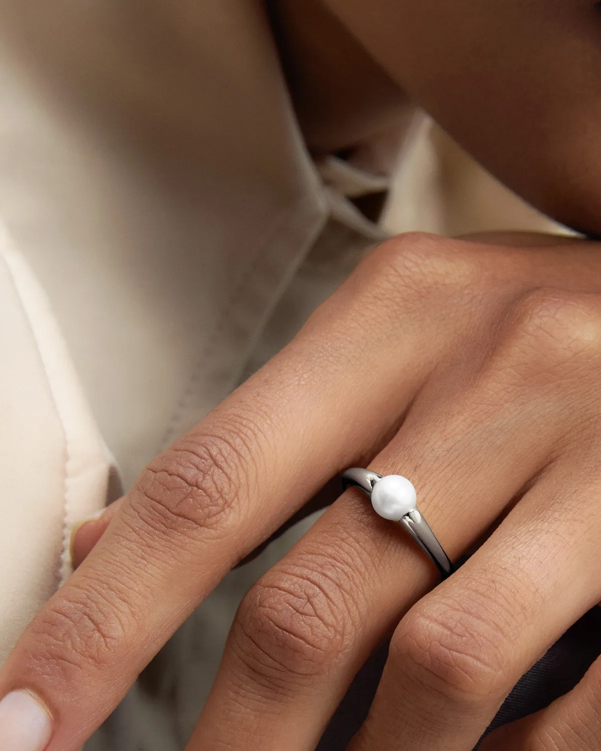 PDPAOLA La Perla Maris bague quartz blanc