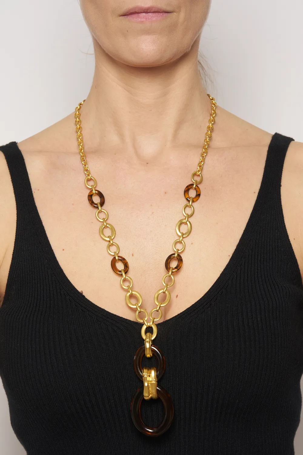 Philippe Ferrandis Bambou sautoir collier long doré