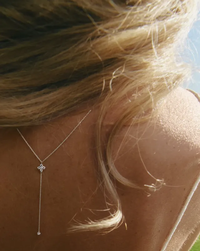 PDPAOLA GRID Maggie collier or blanc diamants