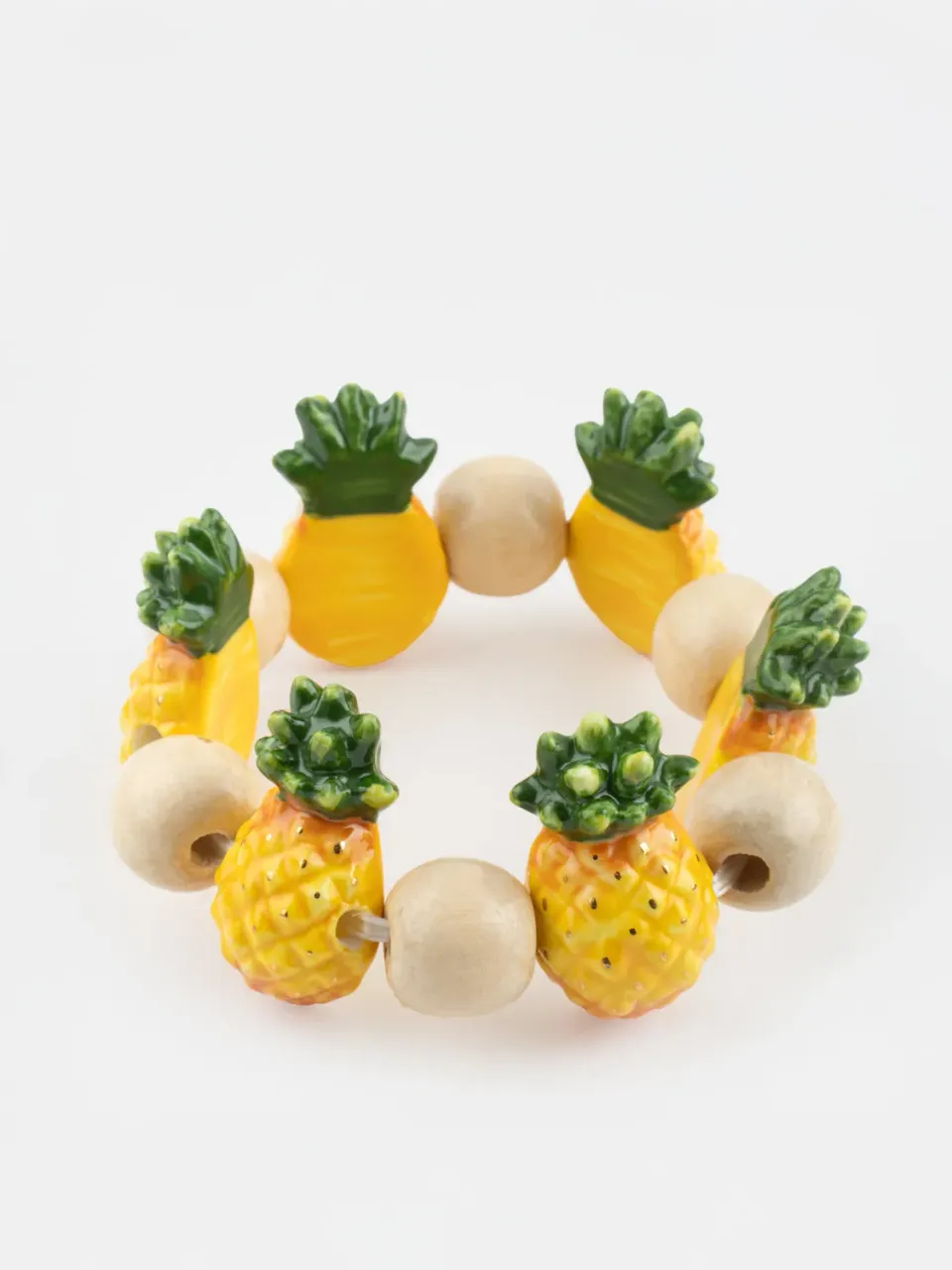 Nach Bijoux perles et ananas bracelet élastique tropical